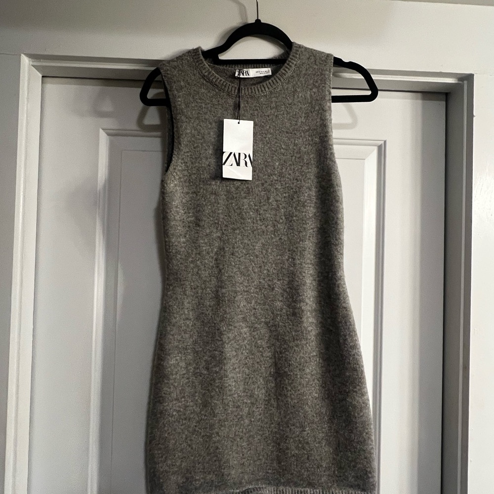 Zara Gray Sleeveless Dress
